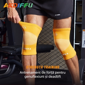 Genunchiere din nylon tricotat – protecție pentru genunchi pentru ridicarea greutăților, îndreptări și genuflexiuni, potrivire universală