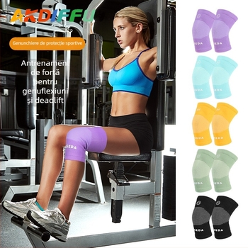 Genunchiere din nylon tricotat – protecție pentru genunchi pentru ridicarea greutăților, îndreptări și genuflexiuni, potrivire universală