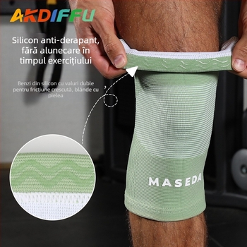 Genunchiere din nylon tricotat – protecție pentru genunchi pentru ridicarea greutăților, îndreptări și genuflexiuni, potrivire universală