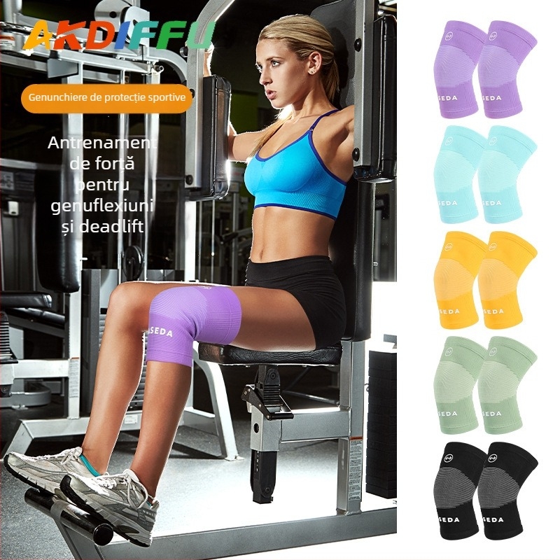 Genunchiere din nylon tricotat – protecție pentru genunchi pentru ridicarea greutăților, îndreptări și genuflexiuni, potrivire universală