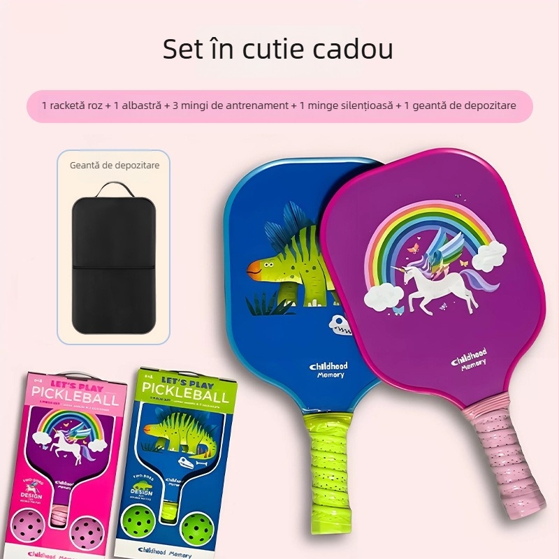 Set de rachete pickleball pentru copii Hasago, din fibră de sticlă, 195 g, pentru începători