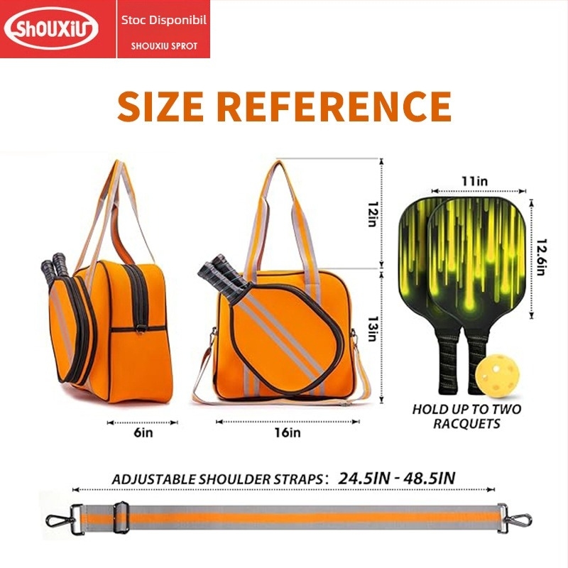 Geantă pentru tenis și badminton cu separare uscat-umedă, capacitate mare, pentru exterior, potrivită pentru pickleball