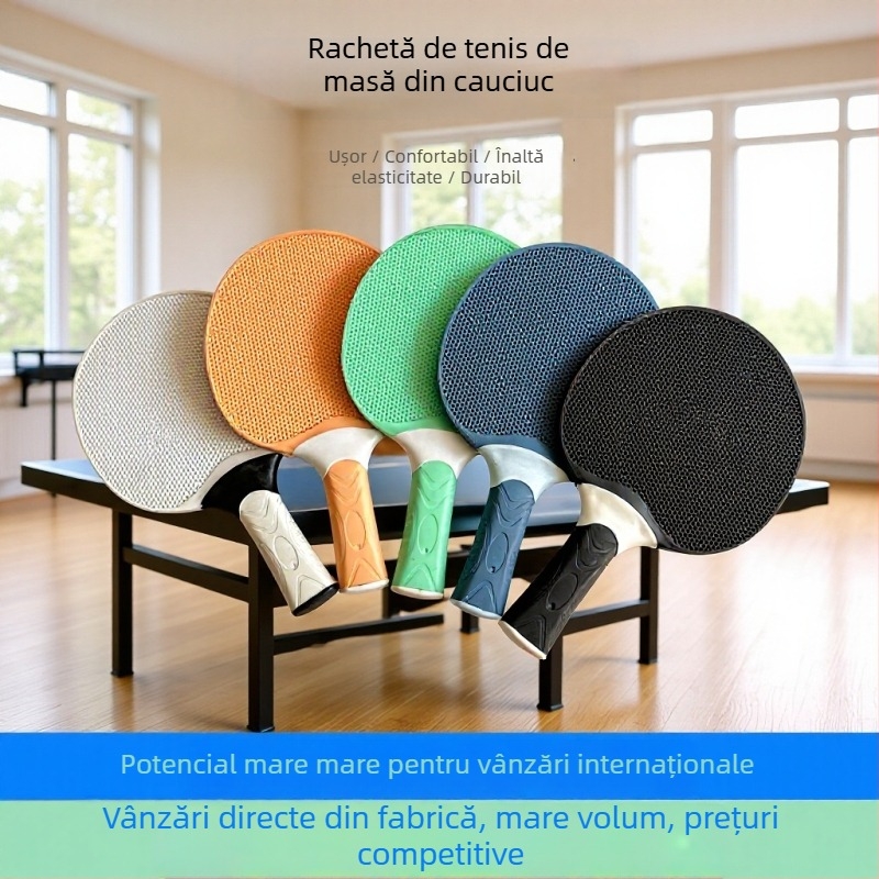 LONGLOVE Rachetă de tenis de masă cu placă PE la bază, cauciuc cu adeziv pozitiv, rachetă tip Shoot Straight, model AL1005906034