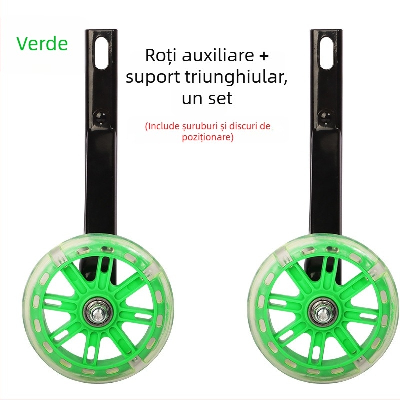 Roată de sprijin metalică pentru bicicletele copiilor — universală, unisex, potrivită pentru copii