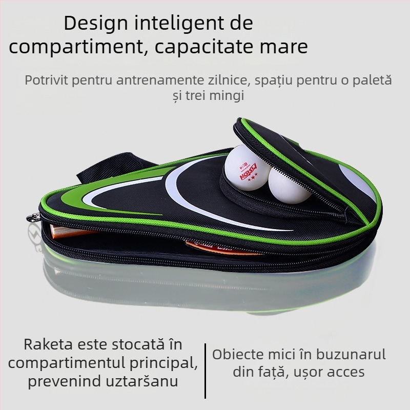 Geantă pentru rachete de tenis de masă – Capacitate mare, formă de dovleac, material Oxford, Beautiful Lion