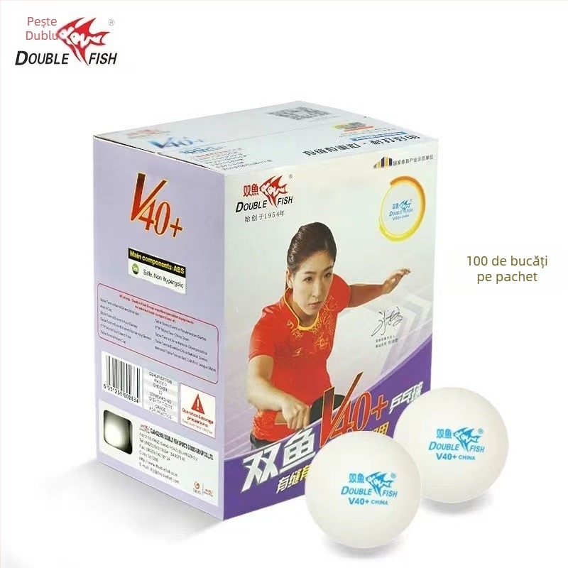 Mingi de tenis de masă ABS Pisces, pachet 100 buc., V40+, cutie pentru antrenament