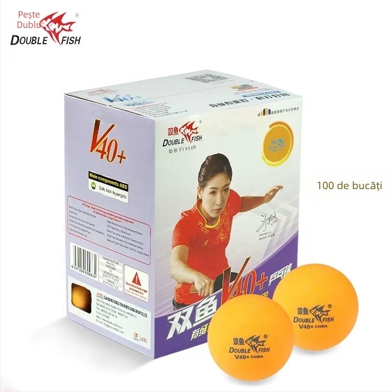 Mingi de tenis de masă ABS Pisces, pachet 100 buc., V40+, cutie pentru antrenament