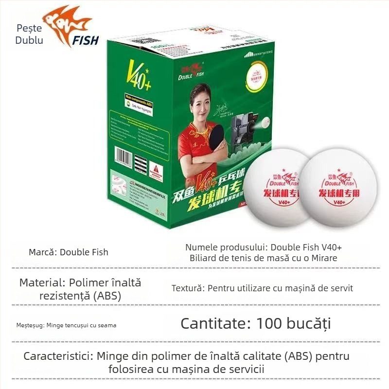 Mingi de tenis de masă ABS Pisces, pachet 100 buc., V40+, cutie pentru antrenament