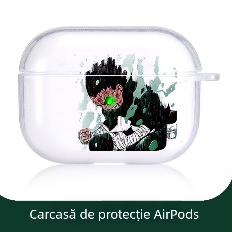 Husă transparentă creativă de protecție pentru Apple AirPods Pro 2, căști Bluetooth, AirPods Generația 4, design desen animat cu iluminare
