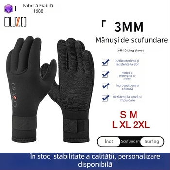 OUZO mănuși de neopren 3mm pentru scufundări – anti zgârieturi, rezistente la uzură și antiderapante, îngroșate și calde pentru înot în iarnă și pescuit