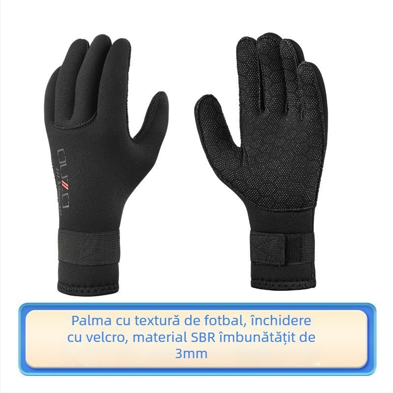 OUZO mănuși de neopren 3mm pentru scufundări – anti zgârieturi, rezistente la uzură și antiderapante, îngroșate și calde pentru înot în iarnă și pescuit