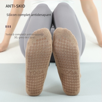 Șosete de yoga antiderapante pentru fitness | bumbac 95–100%, croială cu ac simplu, 168 cusături