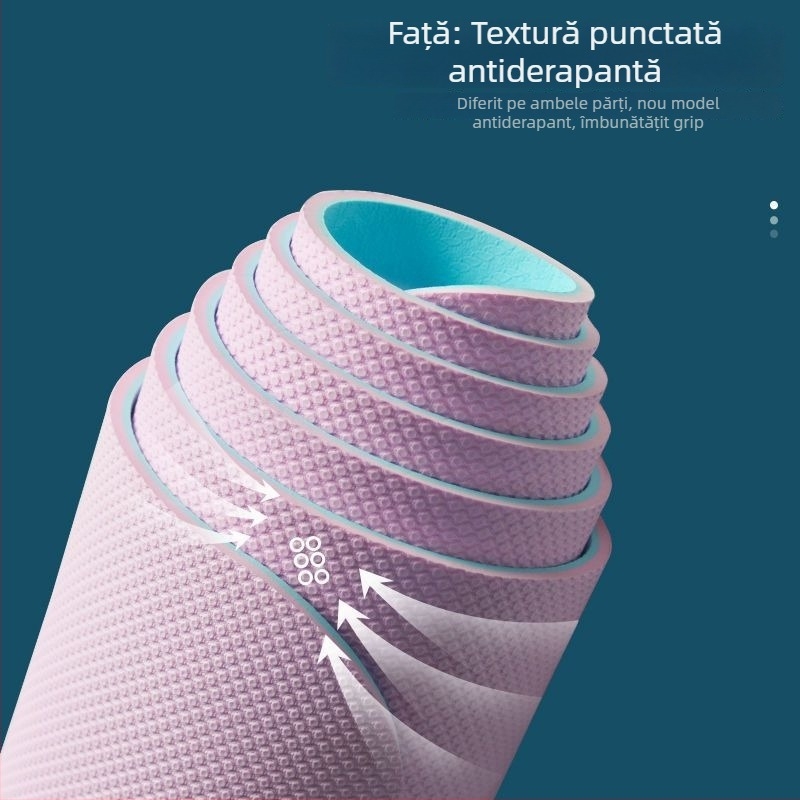 Covoraș de yoga TPE, antiderapant, set din 3 piese pentru uz casnic