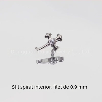 Cercei cu cruce din aliaj de titan F136, stil vintage, lucioși, cu zirconiu 5A