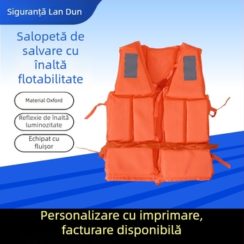 Vestă de salvare din Oxford, plutabilitate mare, pentru adulți, portabilă pentru rafting și controlul inundațiilor, cu suport pentru personalizare