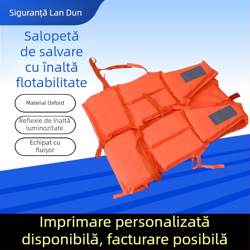 Vestă de salvare din Oxford, plutabilitate mare, pentru adulți, portabilă pentru rafting și controlul inundațiilor, cu suport pentru personalizare