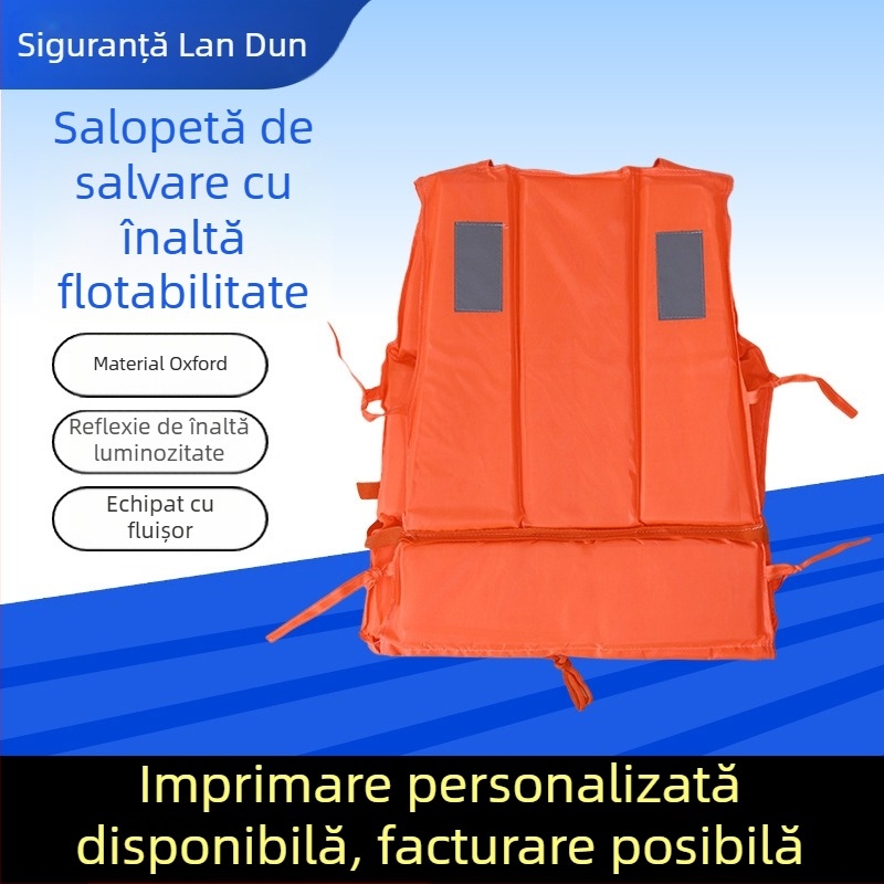 Vestă de salvare din Oxford, plutabilitate mare, pentru adulți, portabilă pentru rafting și controlul inundațiilor, cu suport pentru personalizare