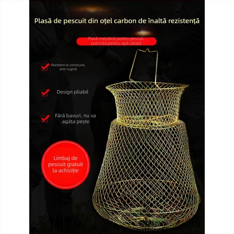 Mengda coș pliere din sârmă de oțel pentru protecția peștilor — Brand Mengda; Categorie: Protecția peștilor; Material: Altul
