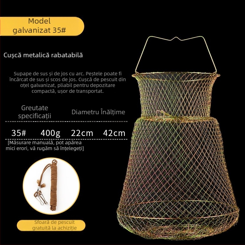 Mengda coș pliere din sârmă de oțel pentru protecția peștilor — Brand Mengda; Categorie: Protecția peștilor; Material: Altul