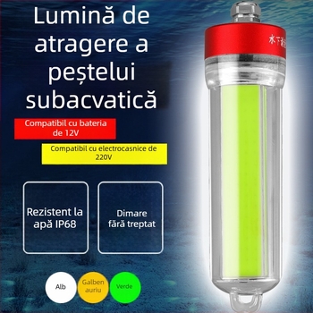 Lampă LED subacvatică pentru pescuit, carcasă ABS, impermeabilă, putere mare, încărcător inclus