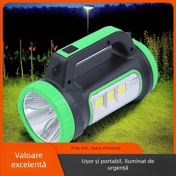 Lanternă LED cu manivelă, lampă de urgență reîncărcabilă pentru camping, 10W, 1200mAh, fascicul LED, rază până la 50 m