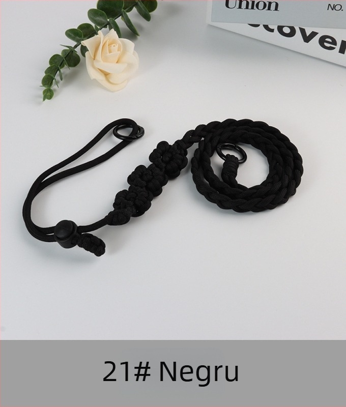 Lanyard pentru telefon cu design floral împletit, reglabil, unisex, din poliester, croitoria manuală, cataramă din plastic, Jing Orange