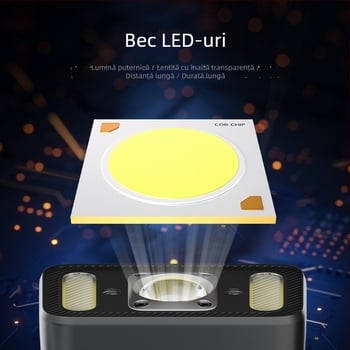 Frontala de cap pentru exterior cu COB LED, 8W, baterie 18650 1200mAh, reîncărcabilă, impermeabilă, rază până la 50 m