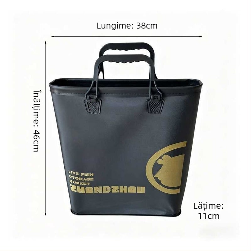Găleată pentru pești vii cu șezut, capac dur lat, EVA îngroșat, portabilă și ușor de purtat, dintr-o piesă, mare capacitate