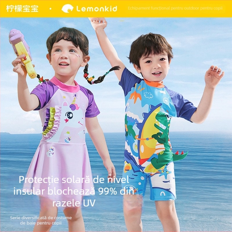 Costum de baie pentru copii, Lemonkid/Lemon Baby, model cartoon, material: amestec fibre chimice, căptușeală: poliester