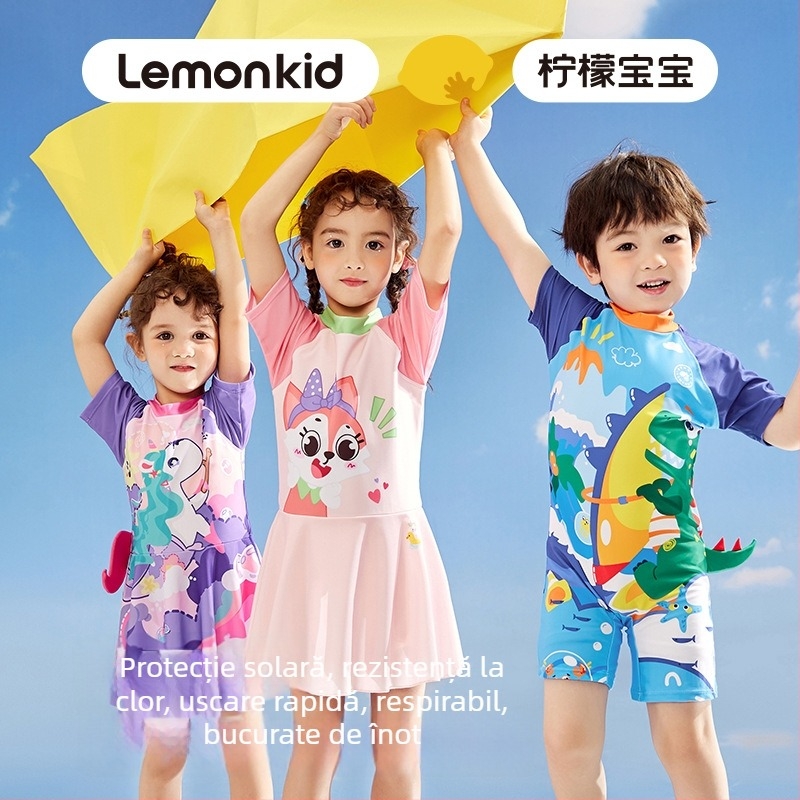Costum de baie pentru copii, Lemonkid/Lemon Baby, model cartoon, material: amestec fibre chimice, căptușeală: poliester