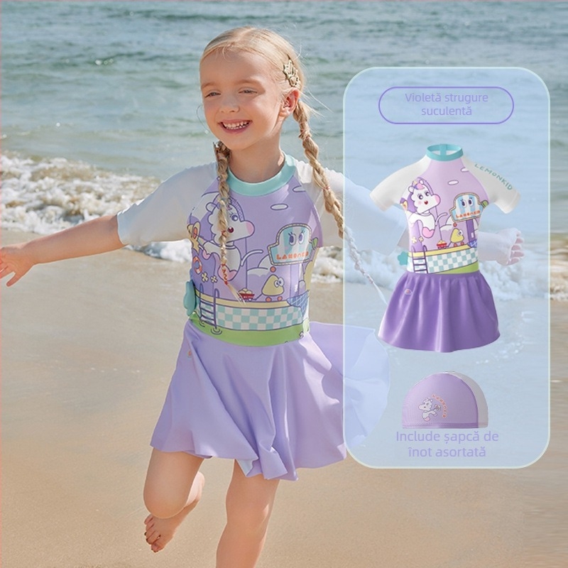 Costum de baie pentru copii, Lemonkid/Lemon Baby, model cartoon, material: amestec fibre chimice, căptușeală: poliester