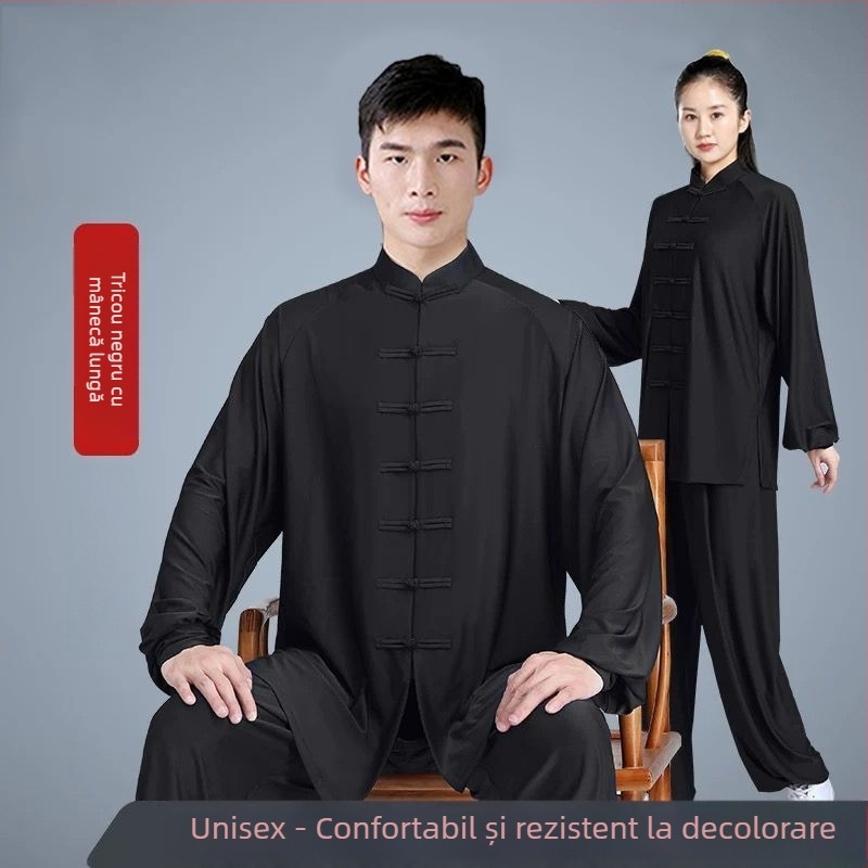 Costum Tai Chi pentru femei – țesătură bumbac-vinilon (vinilon 81–90%), căptușeală din in (81–90%), pentru persoane în vârstă