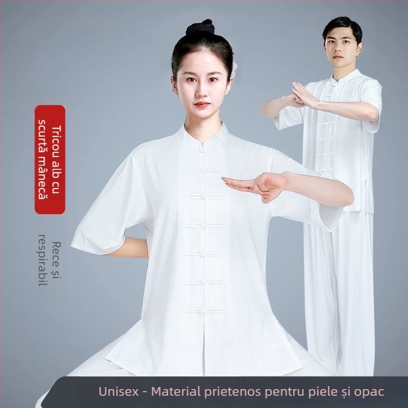 Costum Tai Chi pentru femei – țesătură bumbac-vinilon (vinilon 81–90%), căptușeală din in (81–90%), pentru persoane în vârstă