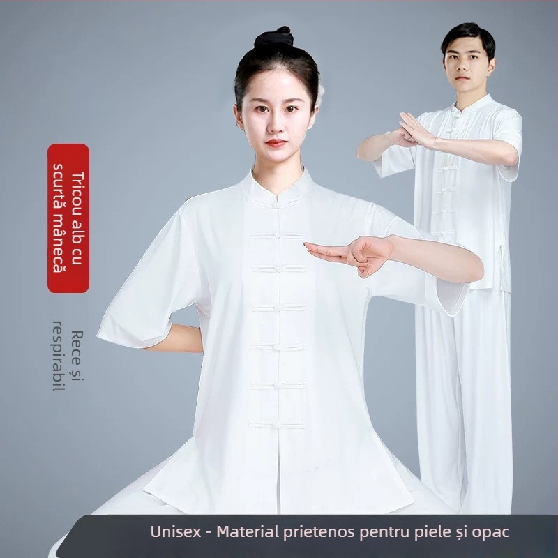 Costum Tai Chi pentru femei – țesătură bumbac-vinilon (vinilon 81–90%), căptușeală din in (81–90%), pentru persoane în vârstă