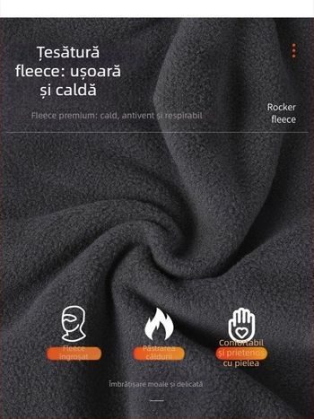Masca de ciclism Jusuo cu căptușeală fleece HeatTech, rezistentă la vânt, protecție gât într-o singură piesă, poliester