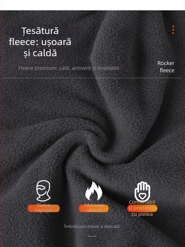 Masca de ciclism Jusuo cu căptușeală fleece HeatTech, rezistentă la vânt, protecție gât într-o singură piesă, poliester