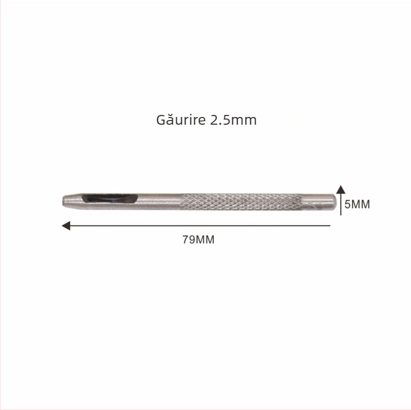 Rivet cu vârf, cap conic de tip glonț, bază filetată din aliaj, pentru paltoane, pantofi, pălării, curele și genți