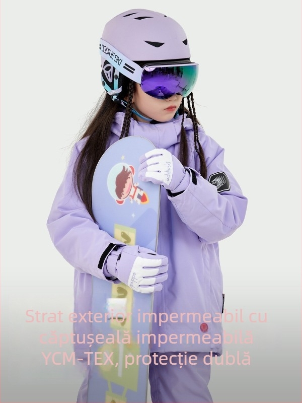 oddivski Mănuși de schi pentru copii – impermeabile, rezistente la vânt, căptușite cu fleece, exterior Oxford, căptușeală poliester, rating 20000