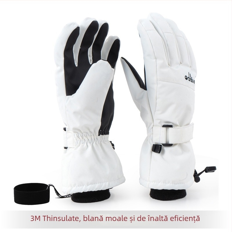 oddivski Mănuși de schi pentru copii – impermeabile, rezistente la vânt, căptușite cu fleece, exterior Oxford, căptușeală poliester, rating 20000