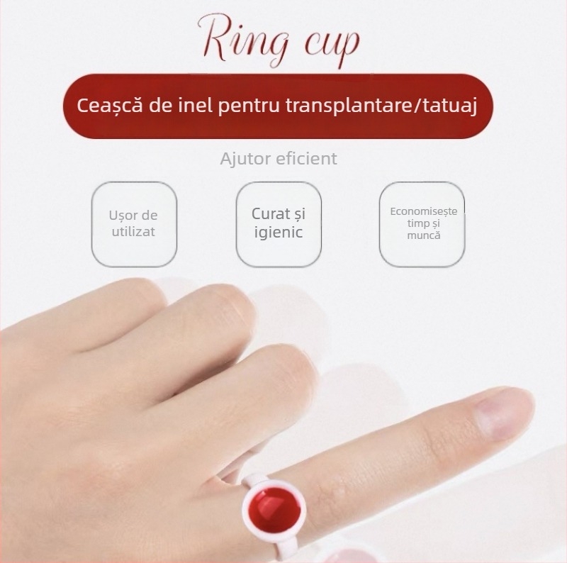 Căsuță albă din plastic dur pentru pigmenți în extensii de gene, mare dimensiune, cu model separat, recipient de pigmenți pentru semi-permanent