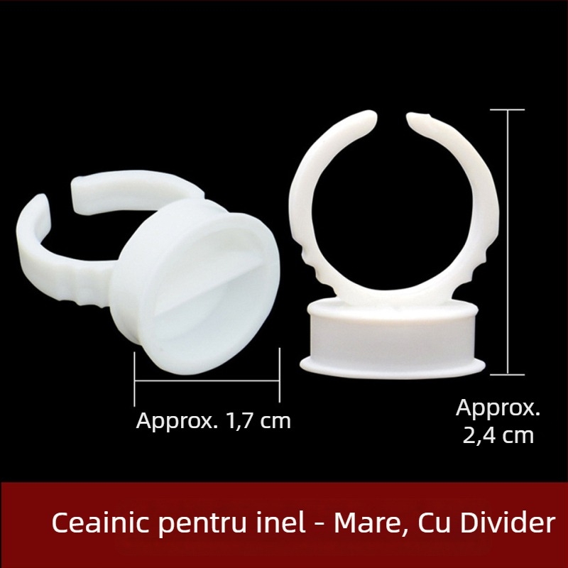 Căsuță albă din plastic dur pentru pigmenți în extensii de gene, mare dimensiune, cu model separat, recipient de pigmenți pentru semi-permanent