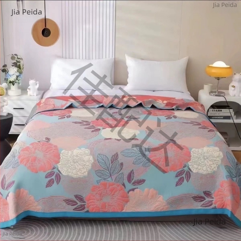 Cuvertură pentru pat - multistrat, bumbac, stil pastoral, model floral, lavabil