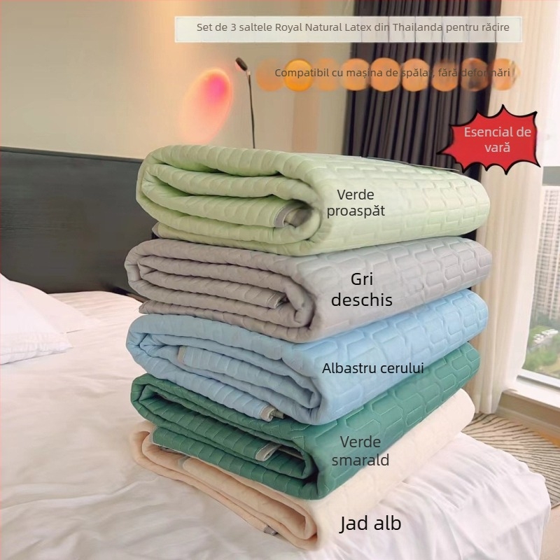 Set din latex natural, trei piese, covoraș de răcire pliabil, conținut latex >90%, țesătură imprimată