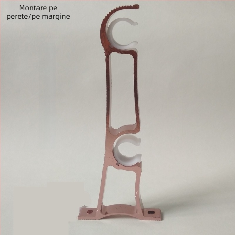 Suport pentru galerii de perdele, montaj lateral, din aliaj de aluminiu, braț dublu, stil modern