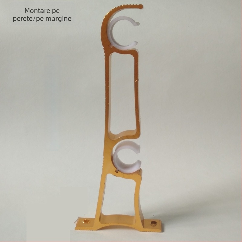 Suport pentru galerii de perdele, montaj lateral, din aliaj de aluminiu, braț dublu, stil modern