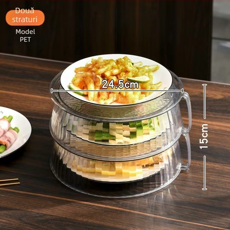 Raft depozitare bucătărie din PET, multistrat, cu izolație și protecție pentru praf pentru legume și resturi