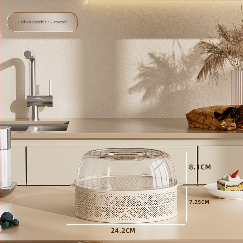 Capac pentru alimente, multistrat, din plastic, protecție împotriva prafului, anti-țânțari și muște, cu cutie de depozitare, stil modern minimalist