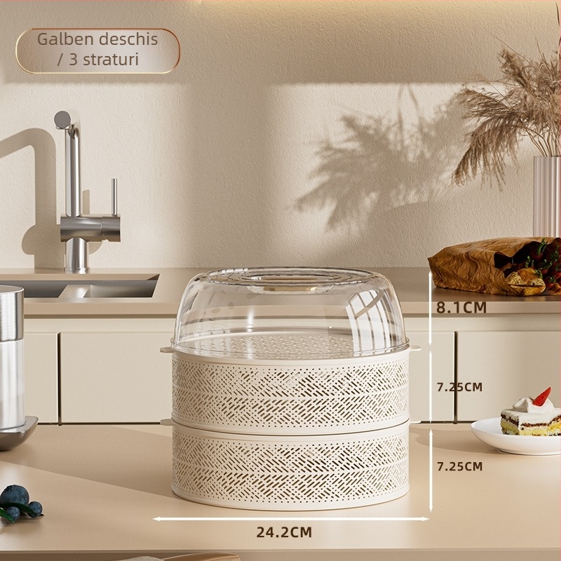 Capac pentru alimente, multistrat, din plastic, protecție împotriva prafului, anti-țânțari și muște, cu cutie de depozitare, stil modern minimalist