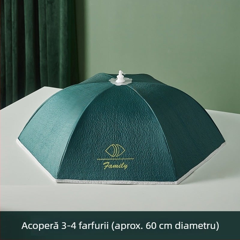 Capac izolant pentru vase de bucătărie pentru uz casnic (Brand Caberry; Materiale: pânză Oxford + bumbac izolant + folie de aluminiu; Funcții: izolare, protecție împotriva prafului)