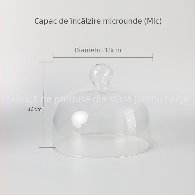 Capac de microunde pentru alimente, sticlă termorezistentă, multifuncțional, izolație și protecție împotriva prafului (sticlă termorezistentă; multifuncțional; izolație; protecție împotriva prafului; personalizabil după desene)